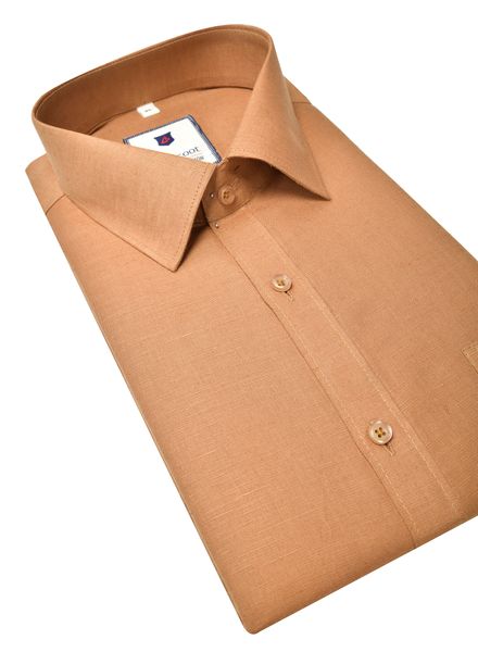 Shirts Linen Formal Wear Slim Fit Basic Collar Full Sleeve Self La Scoot